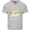 I Have Plans With My Cat in the Garden Gardening Mens V-Neck Cotton T-Shirt Sports Grey