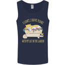 I Have Plans With My Cat in the Garden Gardening Mens Vest Tank Top Navy Blue