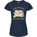 I Have Plans With My Cat in the Garden Gardening Womens Petite Cut T-Shirt Navy Blue