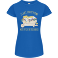 I Have Plans With My Cat in the Garden Gardening Womens Petite Cut T-Shirt Royal Blue