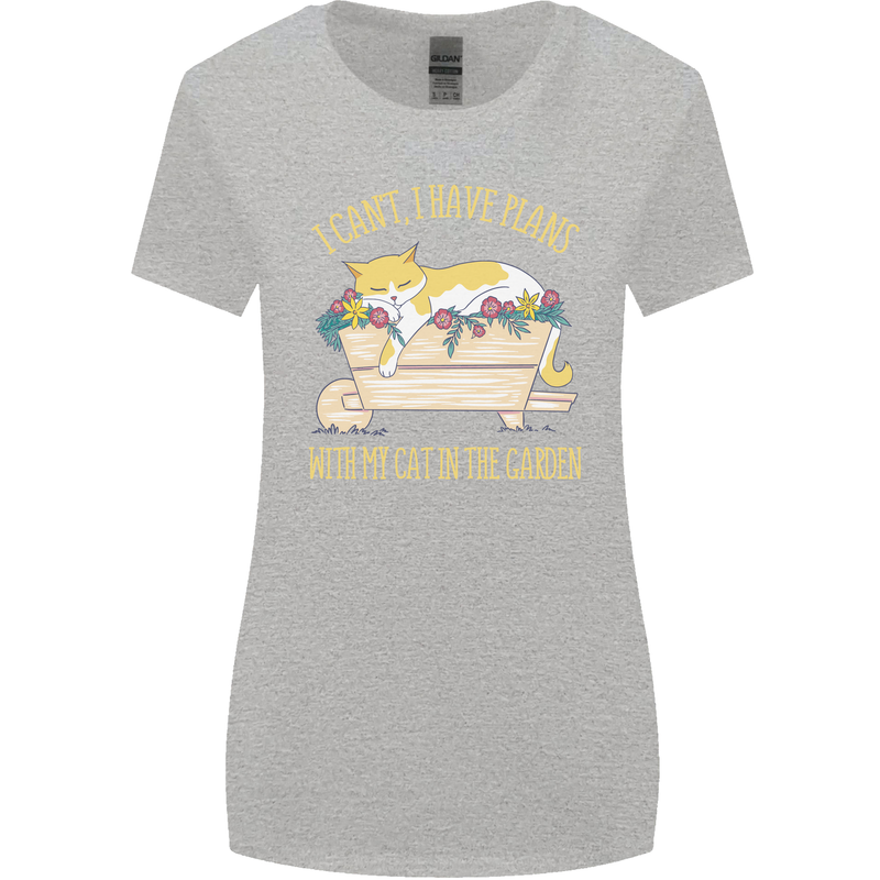I Have Plans With My Cat in the Garden Gardening Womens Wider Cut T-Shirt Sports Grey