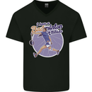 I Have a Badminton Attitude Funny Mens V-Neck Cotton T-Shirt Black