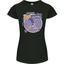 I Have a Badminton Attitude Funny Womens Petite Cut T-Shirt Black