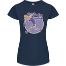 I Have a Badminton Attitude Funny Womens Petite Cut T-Shirt Navy Blue