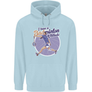 I Have a Badminton Attitude Mens 80% Cotton Hoodie Light Blue