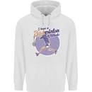 I Have a Badminton Attitude Mens 80% Cotton Hoodie White