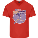 I Have a Badminton Attitude Mens V-Neck Cotton T-Shirt Red