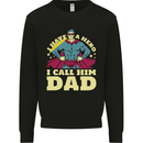 I Have a Hero I Call Him Dad Funny Fathers Day Kids Sweatshirt Jumper Black