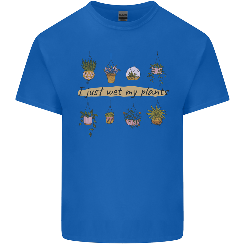 I Just Wet My Plants Funny Gardening House Kids T-Shirt Childrens Royal Blue