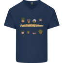 I Just Wet My Plants House Funny Gardening Mens V-Neck Cotton T-Shirt Navy Blue
