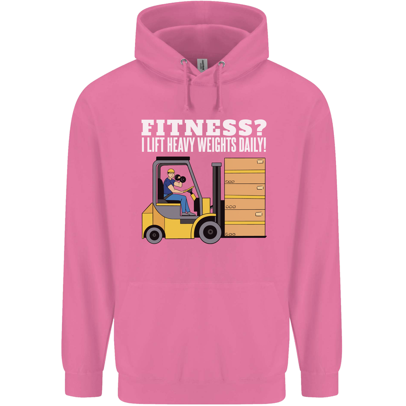 I Lift Heavy Weights All Day Funny Forklift Driver Childrens Kids Hoodie Azalea