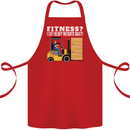 I Lift Heavy Weights All Day Funny Forklift Driver Cotton Apron 100% Organic Red