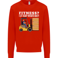 I Lift Heavy Weights All Day Funny Forklift Driver Kids Sweatshirt Jumper Bright Red
