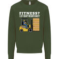 I Lift Heavy Weights All Day Funny Forklift Driver Kids Sweatshirt Jumper Forest Green