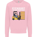 I Lift Heavy Weights All Day Funny Forklift Driver Kids Sweatshirt Jumper Light Pink