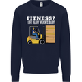 I Lift Heavy Weights All Day Funny Forklift Driver Kids Sweatshirt Jumper Navy Blue