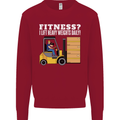 I Lift Heavy Weights All Day Funny Forklift Driver Kids Sweatshirt Jumper Red