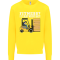 I Lift Heavy Weights All Day Funny Forklift Driver Kids Sweatshirt Jumper Yellow