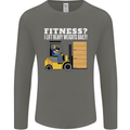 I Lift Heavy Weights All Day Funny Forklift Driver Mens Long Sleeve T-Shirt Charcoal