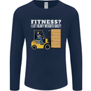 I Lift Heavy Weights All Day Funny Forklift Driver Mens Long Sleeve T-Shirt Navy Blue