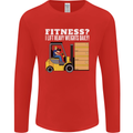 I Lift Heavy Weights All Day Funny Forklift Driver Mens Long Sleeve T-Shirt Red