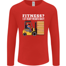 I Lift Heavy Weights All Day Funny Forklift Driver Mens Long Sleeve T-Shirt Red