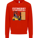 I Lift Heavy Weights All Day Funny Forklift Driver Mens Sweatshirt Jumper Bright Red