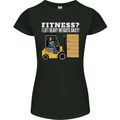 I Lift Heavy Weights All Day Funny Forklift Driver Womens Petite Cut T-Shirt Black