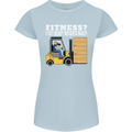 I Lift Heavy Weights All Day Funny Forklift Driver Womens Petite Cut T-Shirt Light Blue