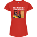 I Lift Heavy Weights All Day Funny Forklift Driver Womens Petite Cut T-Shirt Red