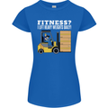 I Lift Heavy Weights All Day Funny Forklift Driver Womens Petite Cut T-Shirt Royal Blue
