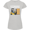 I Lift Heavy Weights All Day Funny Forklift Driver Womens Petite Cut T-Shirt Sports Grey