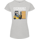 I Lift Heavy Weights All Day Funny Forklift Driver Womens Petite Cut T-Shirt Sports Grey