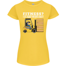 I Lift Heavy Weights All Day Funny Forklift Driver Womens Petite Cut T-Shirt Yellow