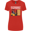 I Lift Heavy Weights All Day Funny Forklift Driver Womens Wider Cut T-Shirt Red