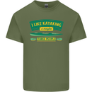 I Like Kayaking & 3 People Funny Kayak Mens Cotton T-Shirt Tee Top Military Green