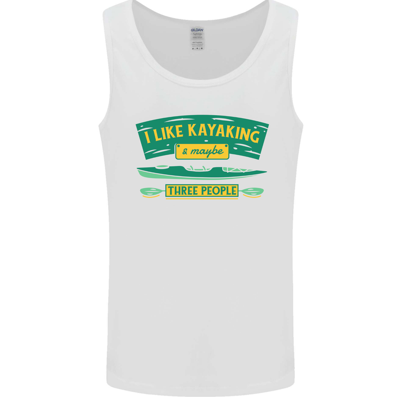I Like Kayaking & 3 People Funny Kayak Mens Vest Tank Top White