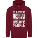I Like Running Cross Country Marathon Runner Childrens Kids Hoodie Maroon