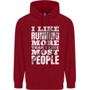 I Like Running Cross Country Marathon Runner Childrens Kids Hoodie Red