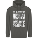 I Like Running Cross Country Marathon Runner Childrens Kids Hoodie Storm Grey