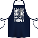 I Like Running Cross Country Marathon Runner Cotton Apron 100% Organic Navy Blue