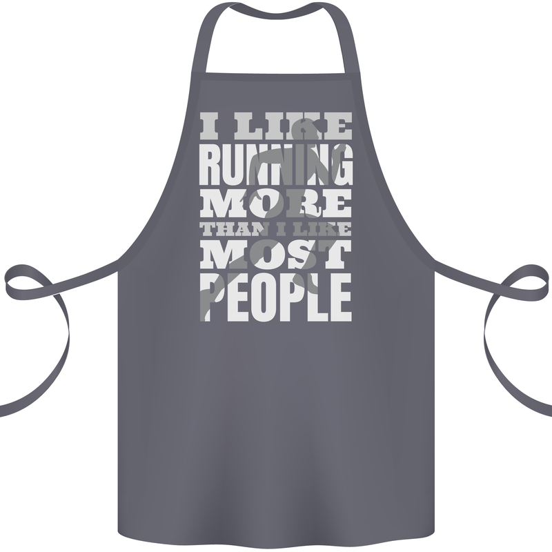 I Like Running Cross Country Marathon Runner Cotton Apron 100% Organic Steel