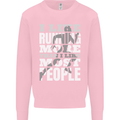 I Like Running Cross Country Marathon Runner Kids Sweatshirt Jumper Light Pink
