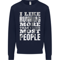 I Like Running Cross Country Marathon Runner Kids Sweatshirt Jumper Navy Blue