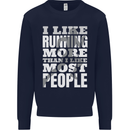 I Like Running Cross Country Marathon Runner Kids Sweatshirt Jumper Navy Blue