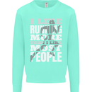 I Like Running Cross Country Marathon Runner Kids Sweatshirt Jumper Peppermint