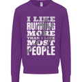 I Like Running Cross Country Marathon Runner Kids Sweatshirt Jumper Purple