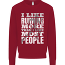 I Like Running Cross Country Marathon Runner Kids Sweatshirt Jumper Red