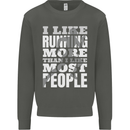 I Like Running Cross Country Marathon Runner Kids Sweatshirt Jumper Storm Grey