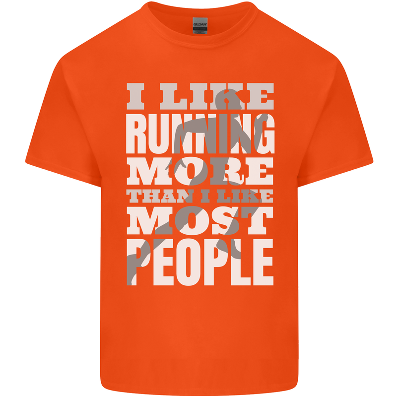 I Like Running Cross Country Marathon Runner Kids T-Shirt Childrens Orange